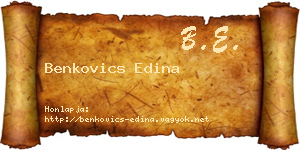 Benkovics Edina névjegykártya